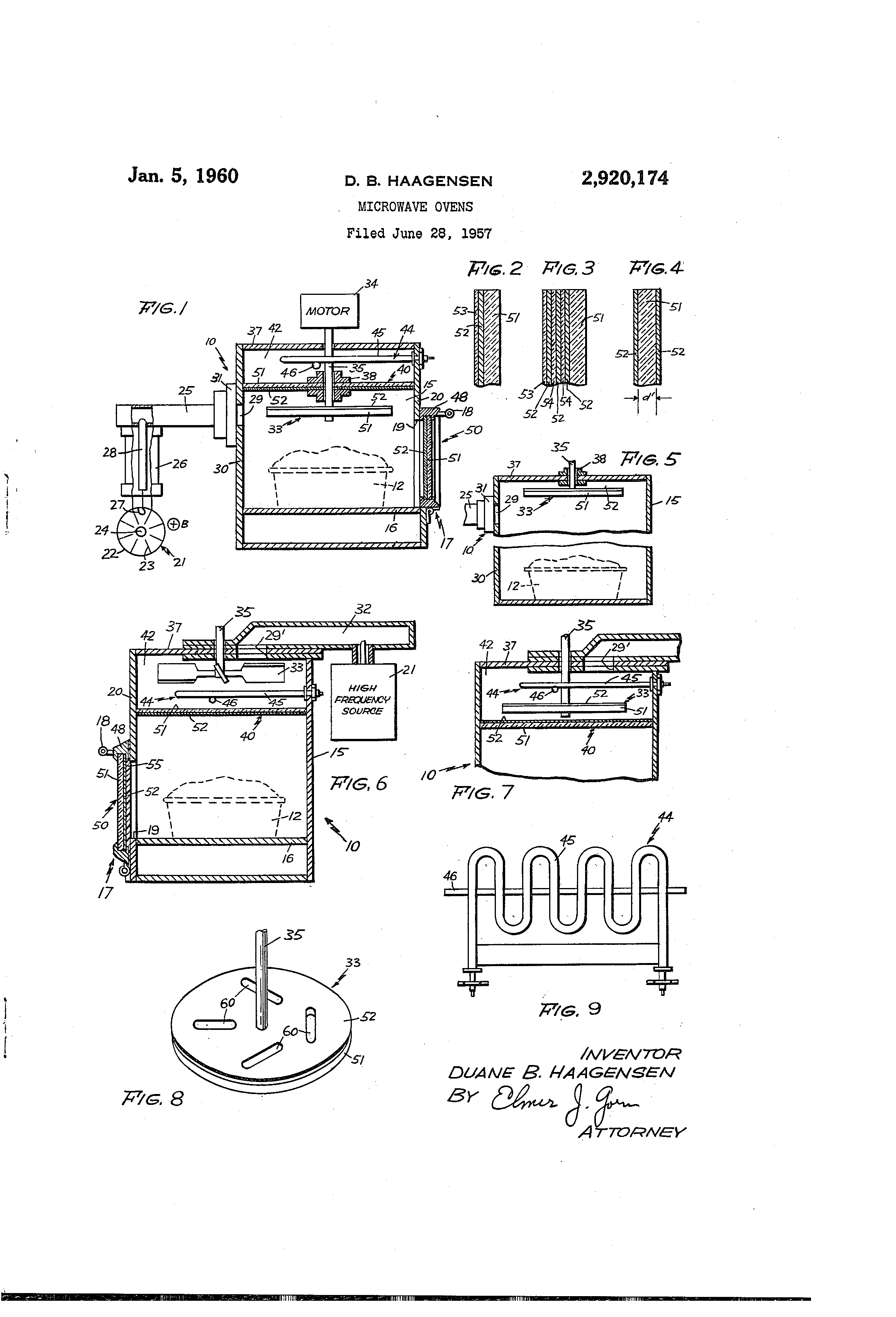 1957 Raytheon microwave oven patent