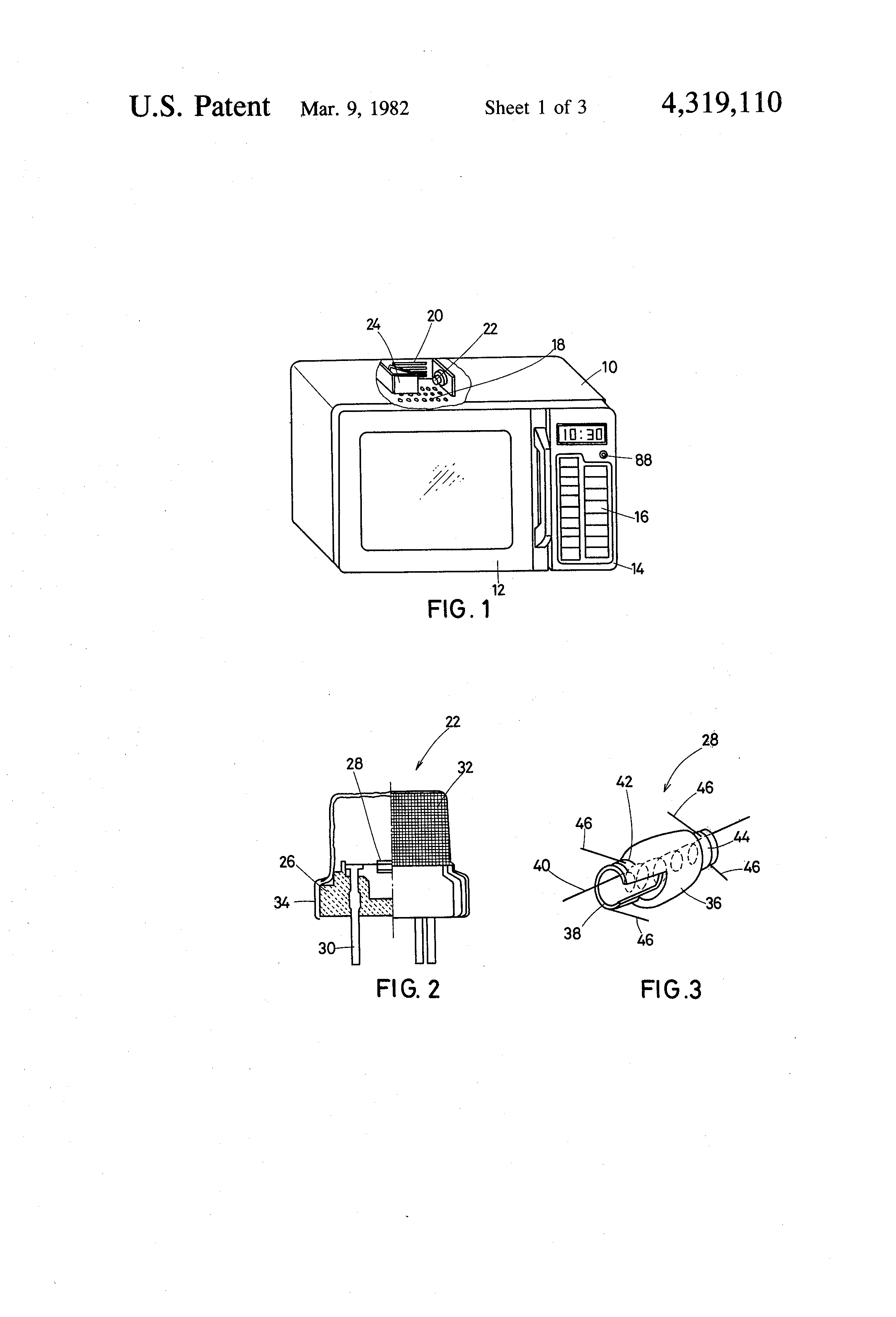 Microwave oven employing a gas sensor (Sharp)